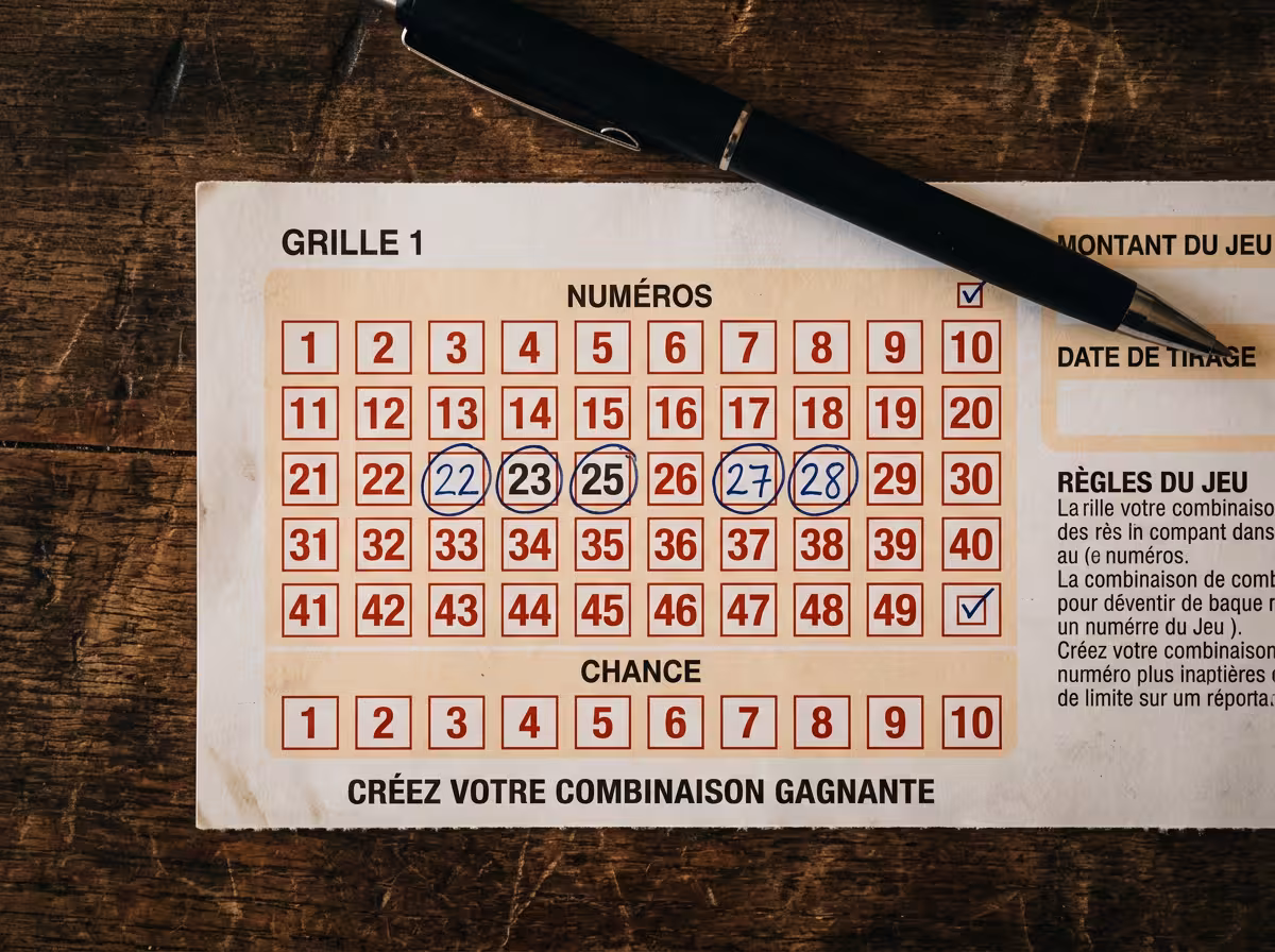 Grille de jeu Amigo FDJ avec cases cochées, analyse des combinaisons et probabilités
