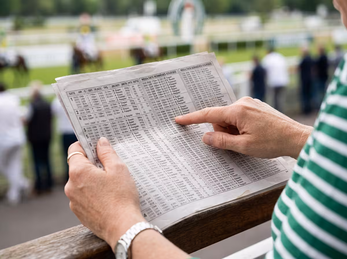Mains consultant une fiche de forme récente pour préparer une analyse de partants quinté