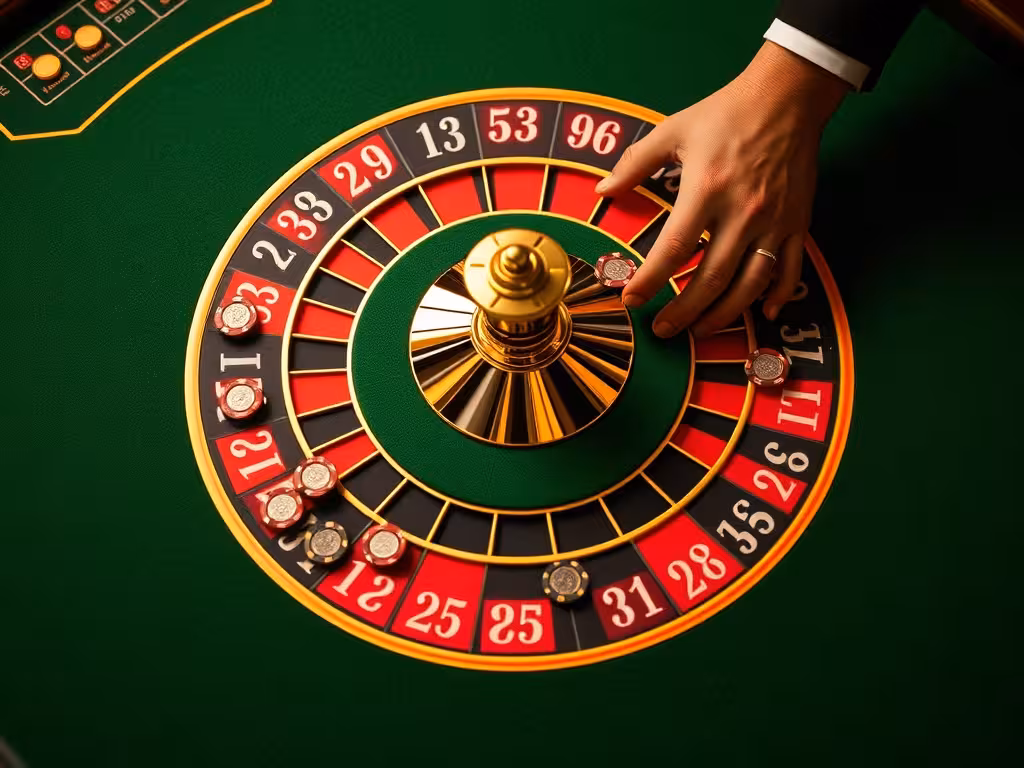 Détail d'un tapis de roulette avec jetons sur les paris extérieurs, vue analytique du positionnement