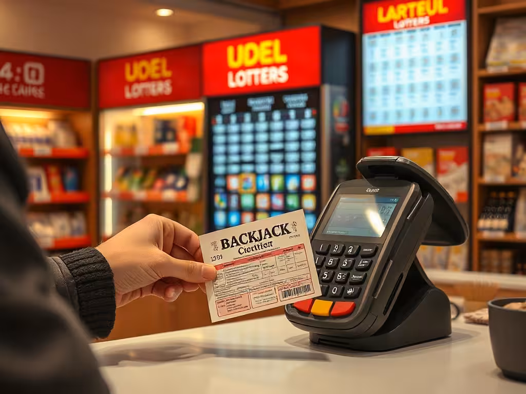 Achat légal d'un ticket Black Jack FDJ dans un point de vente.