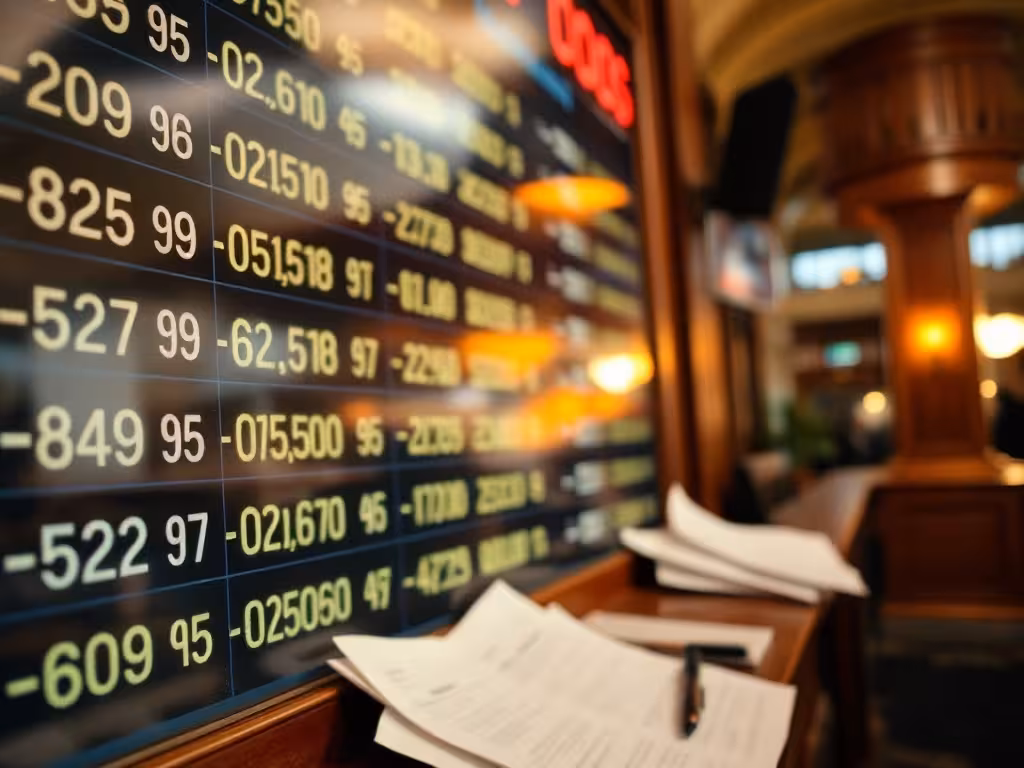 Tableau de cotes évolutives affichant les paris hippiques d'un bookmaker professionnel