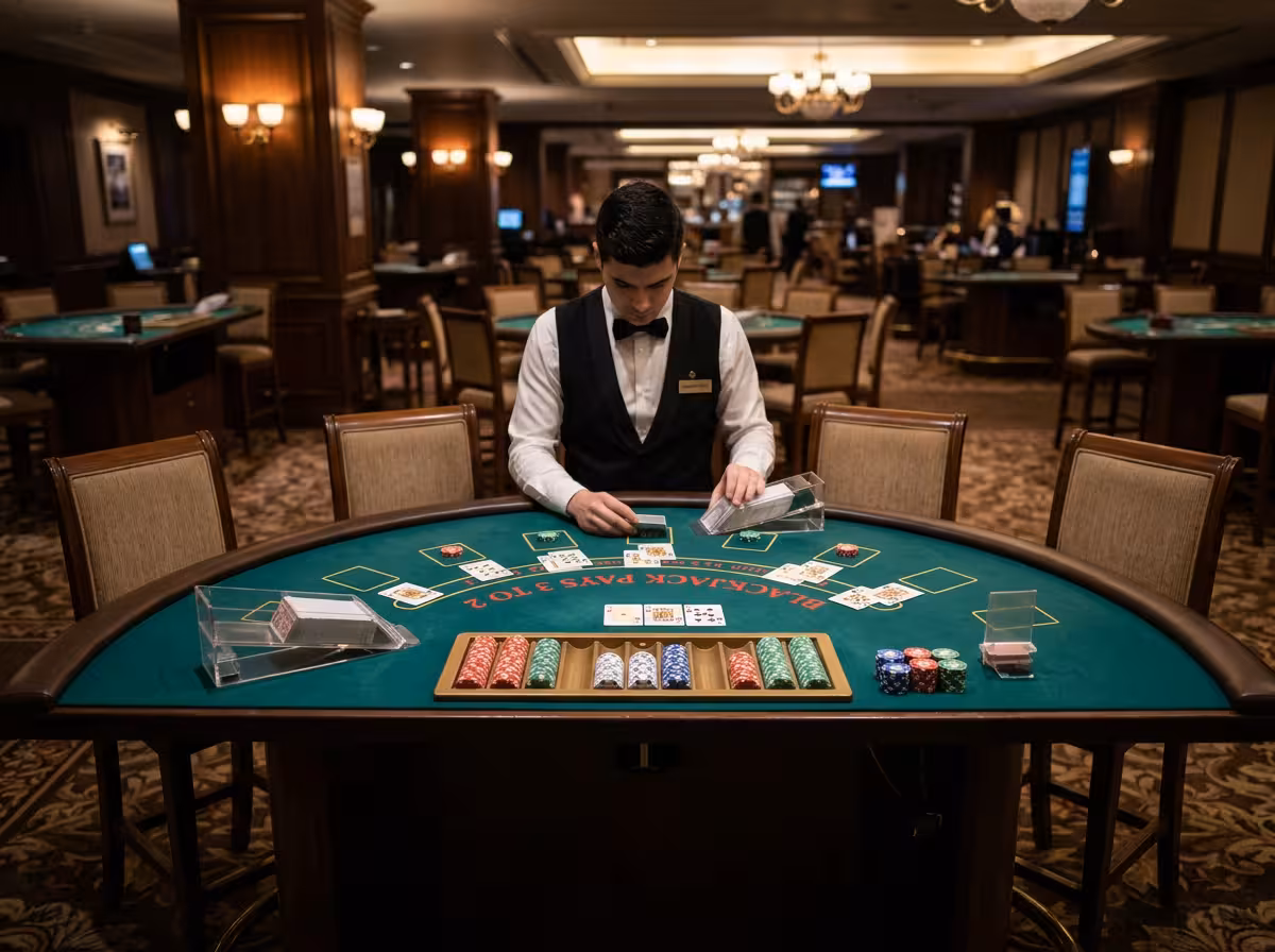 Table de jeu avec tapis vert au Casino Aix-les-Bains