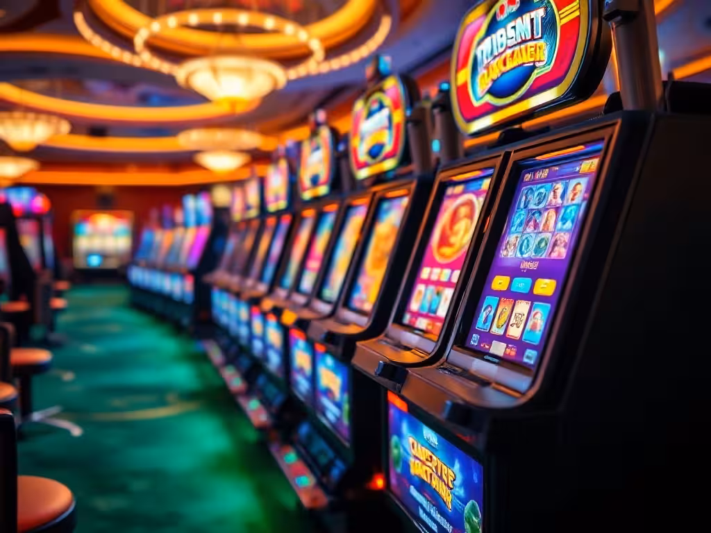 Machines à sous au Casino Barrière Le Croisette, écrans colorés et environnement de jeu professionnel