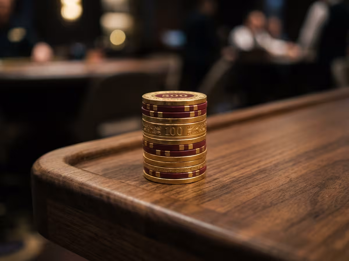 Jetons de casino empilés illustrant les mises et la bankroll au Casino Monte-Carlo