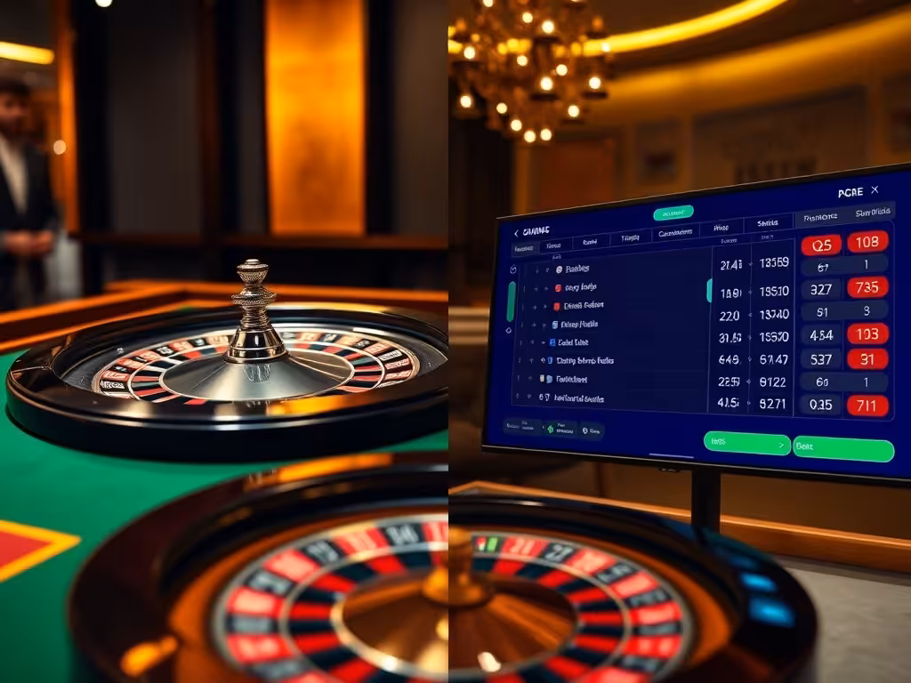 Roulette physique et interface digitale, illustrant l'évolution vers les jeux en ligne régulés
