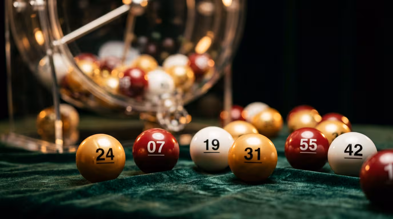 Boules de loto numérotées dans un tambour, illustration de la stratégie pour gagner au loto