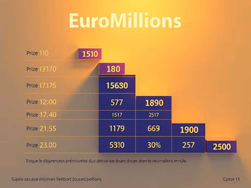 Représentation des 13 rangs de gains EuroMillions sous forme d'escalier et de progression mathématique