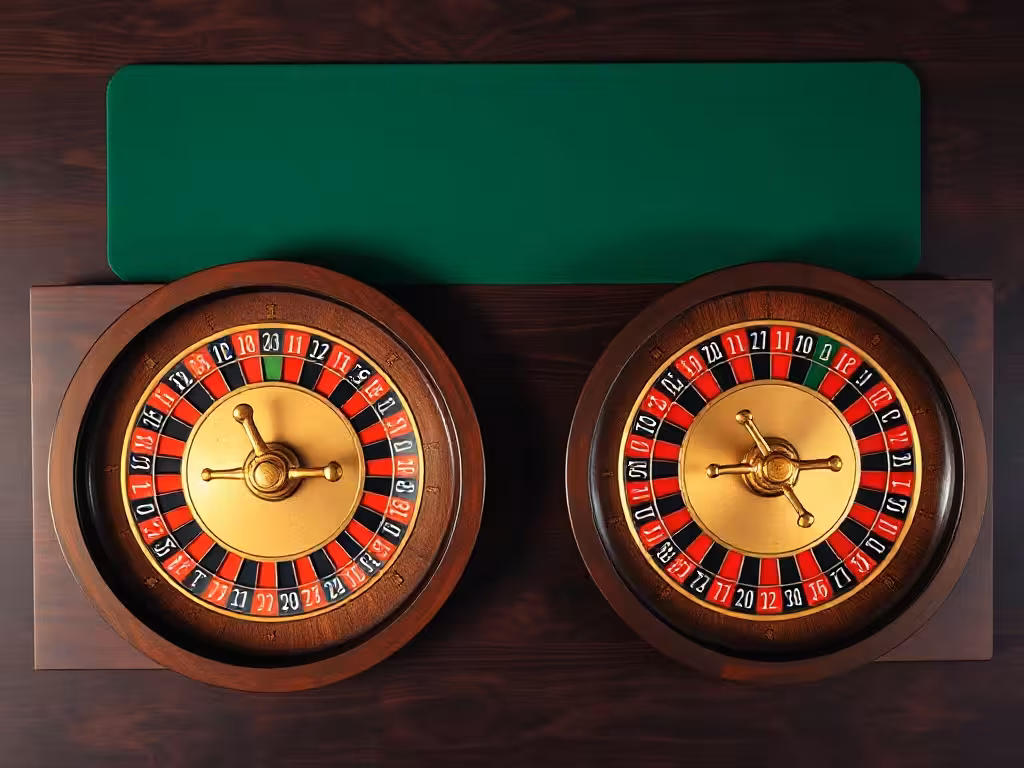 Comparaison visuelle des roues de roulette européenne et française sur table de casino