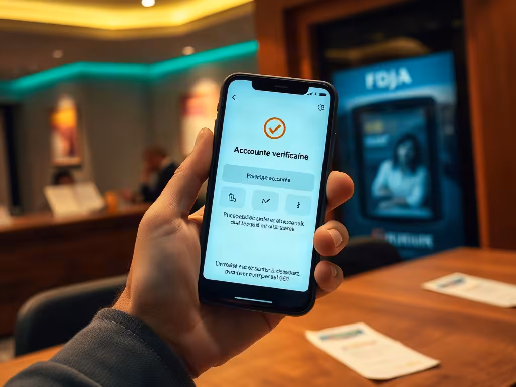Écran mobile affichant une confirmation de gain FDJ Bingo Live, ambiance sécurisée et professionnelle