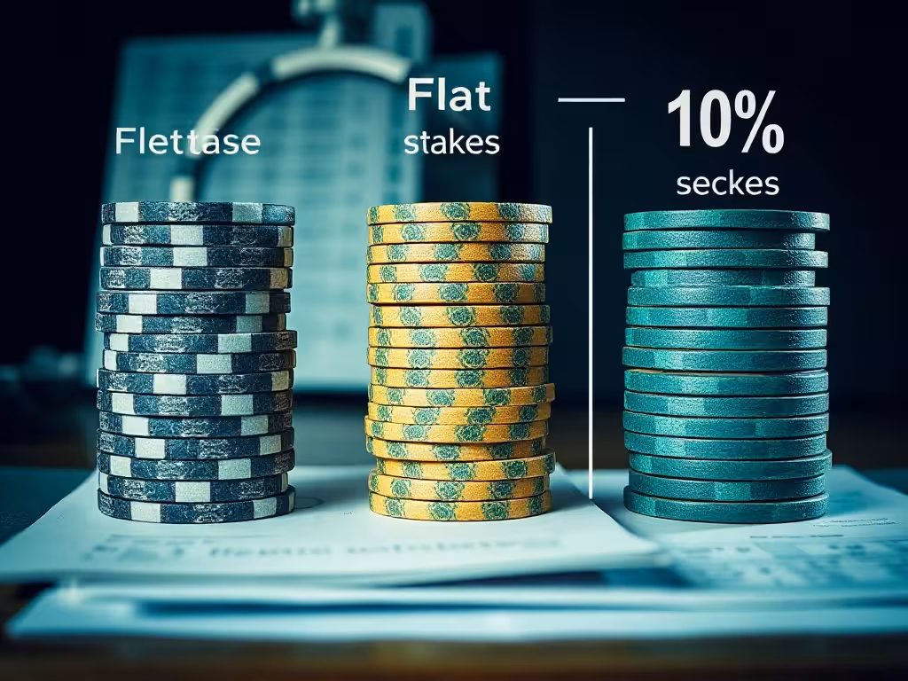 Comparaison visuelle de trois stratégies de mise : flat stake, Kelly et mise proportionnelle