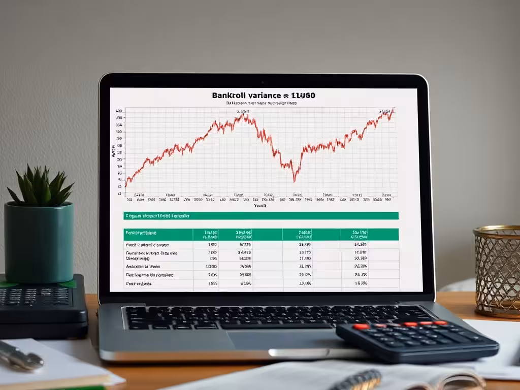 Visualisation de la variance et des erreurs de gestion impactant la courbe de progression d'une bankroll