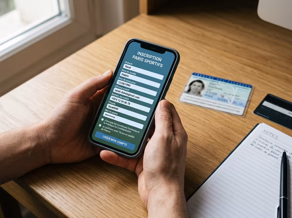 Inscription sur Genybet avec vérification d'identité depuis un smartphone