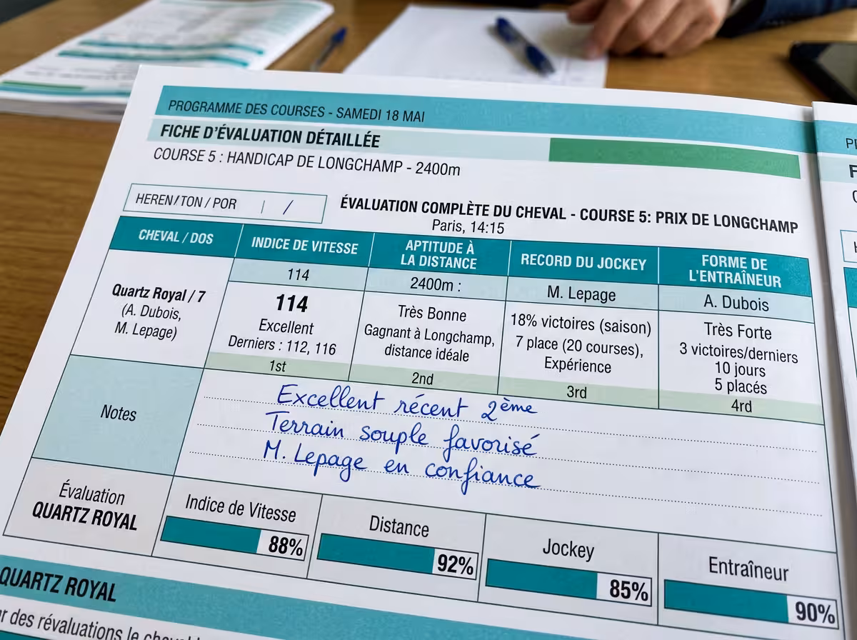 Grille d'analyse des critères pour identifier les chevaux de base