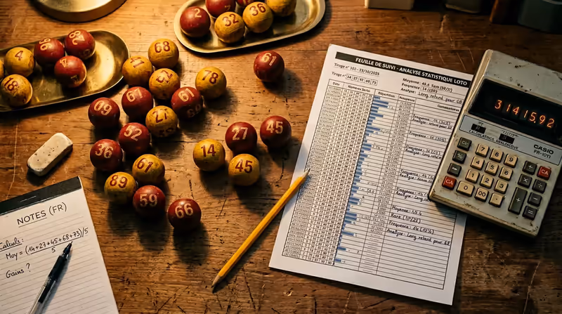 Boules numérotées et grille statistique illustrant les numéros loto les plus tirés