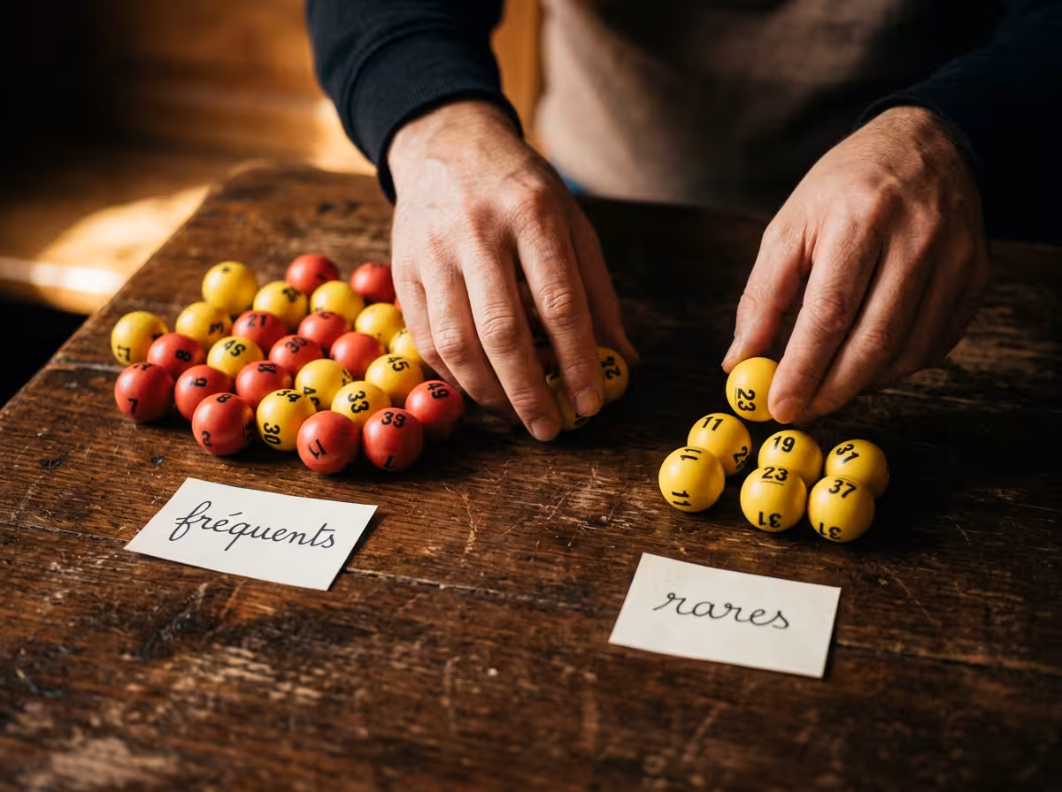 Tri manuel des boules loto entre numéros fréquents et numéros rares
