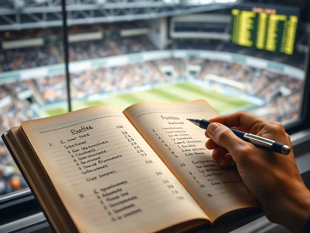 Carnet de parieur avec cotes écrites pour lire et appliquer les prédictions de paris