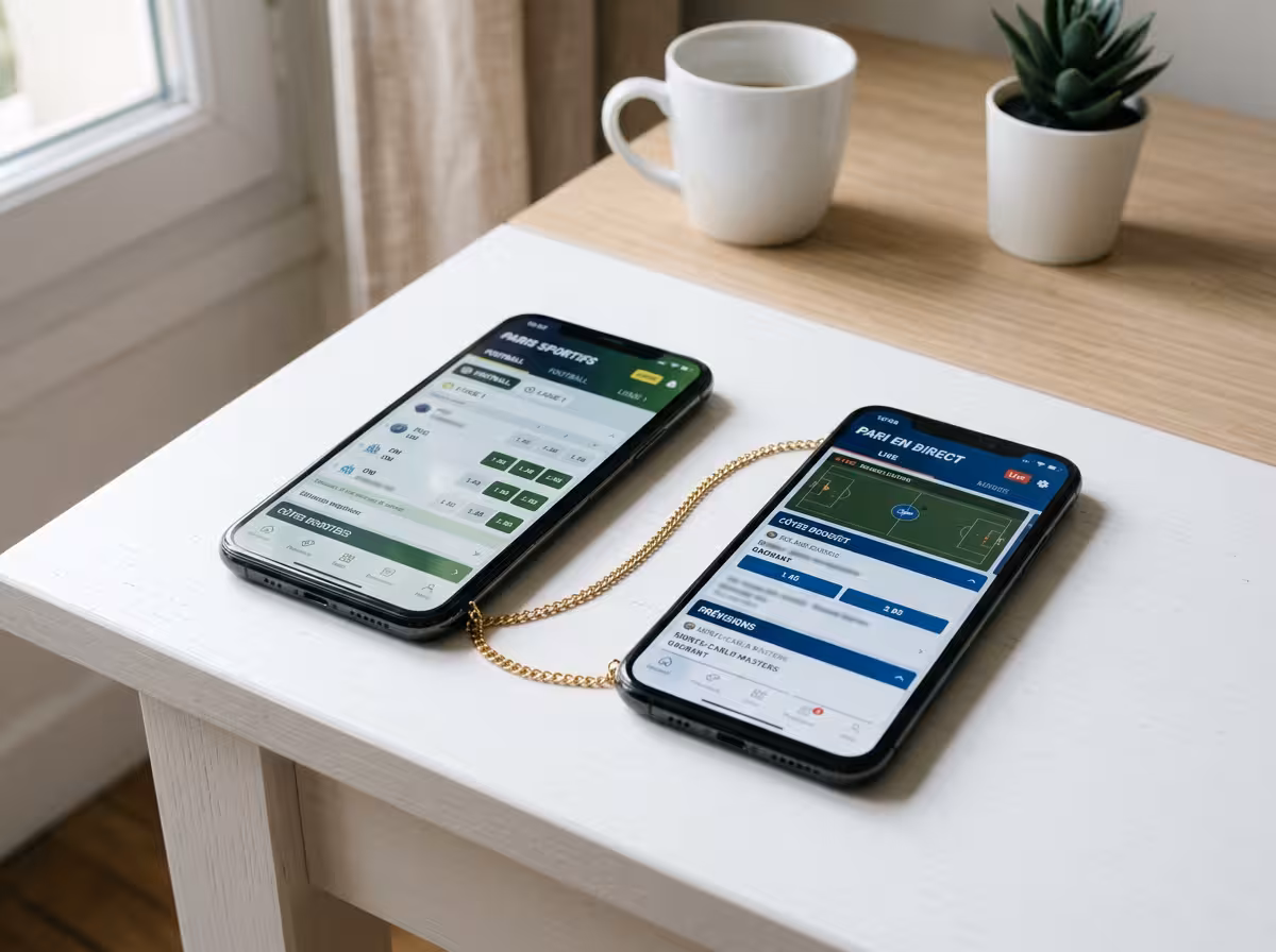 Deux smartphones liés symbolisant le parrainage entre parrain et filleul sur Winamax
