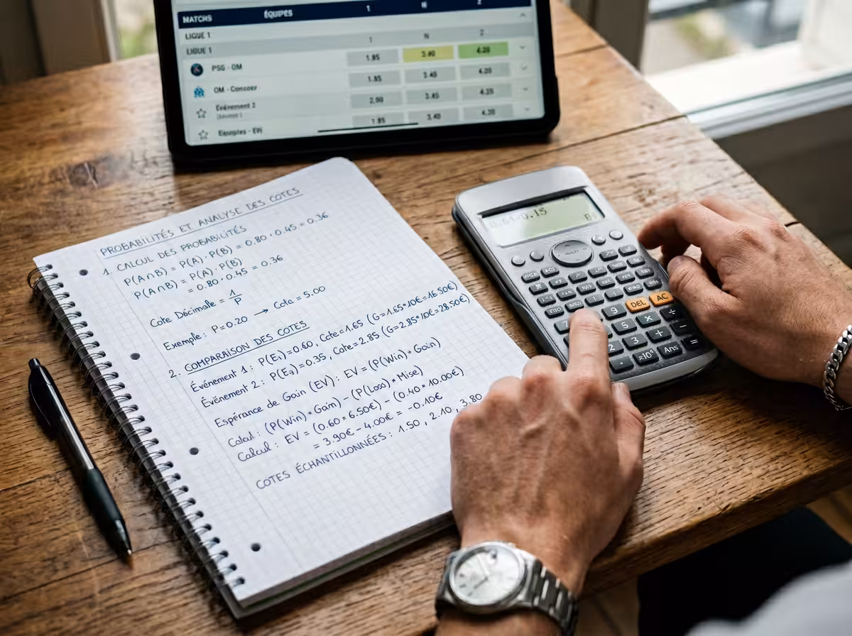 Calcul de la value bet entre probabilité estimée et cote du bookmaker
