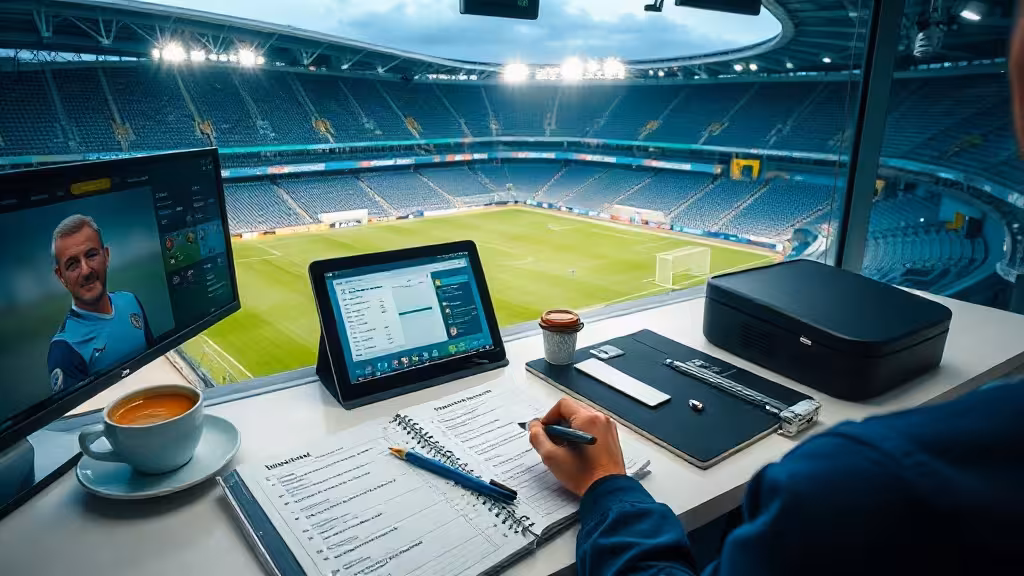 Pronostic Europa League : analyse d'avant-match sur bureau, ambiance sportive et mesurée.