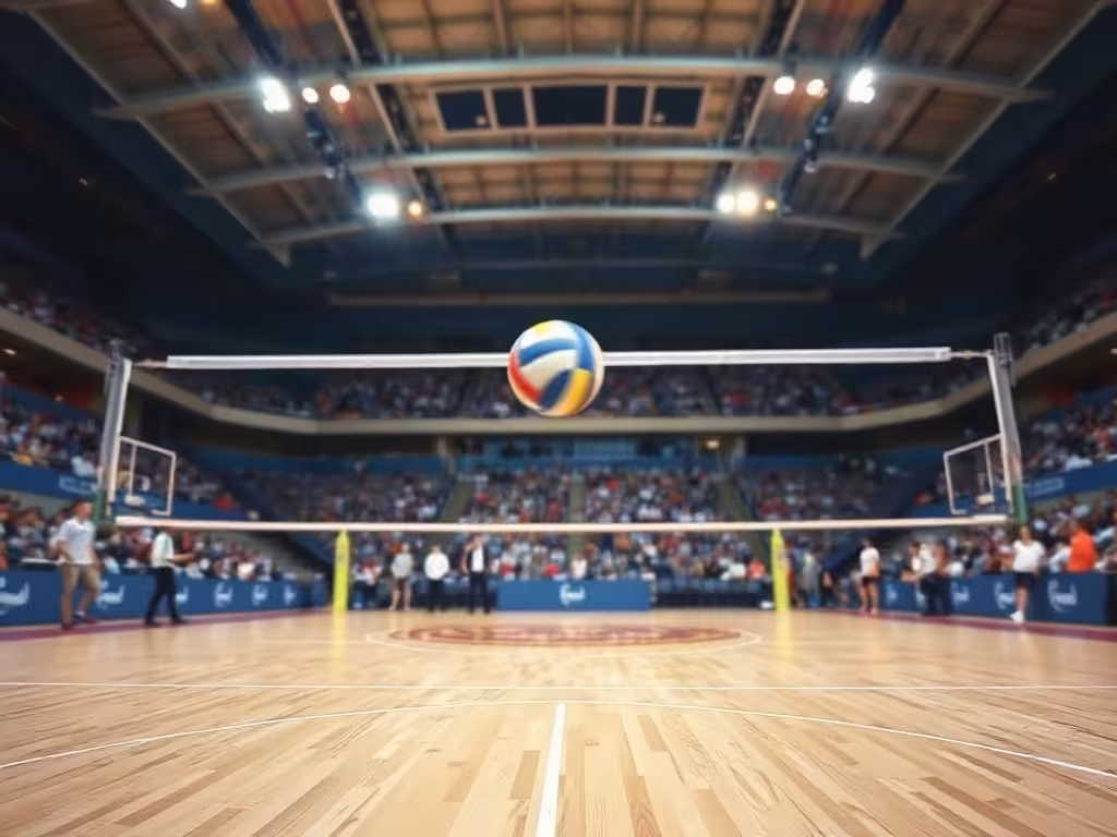 Court de volley-ball en salle illustrant les critères clés du jeu pour le pronostic