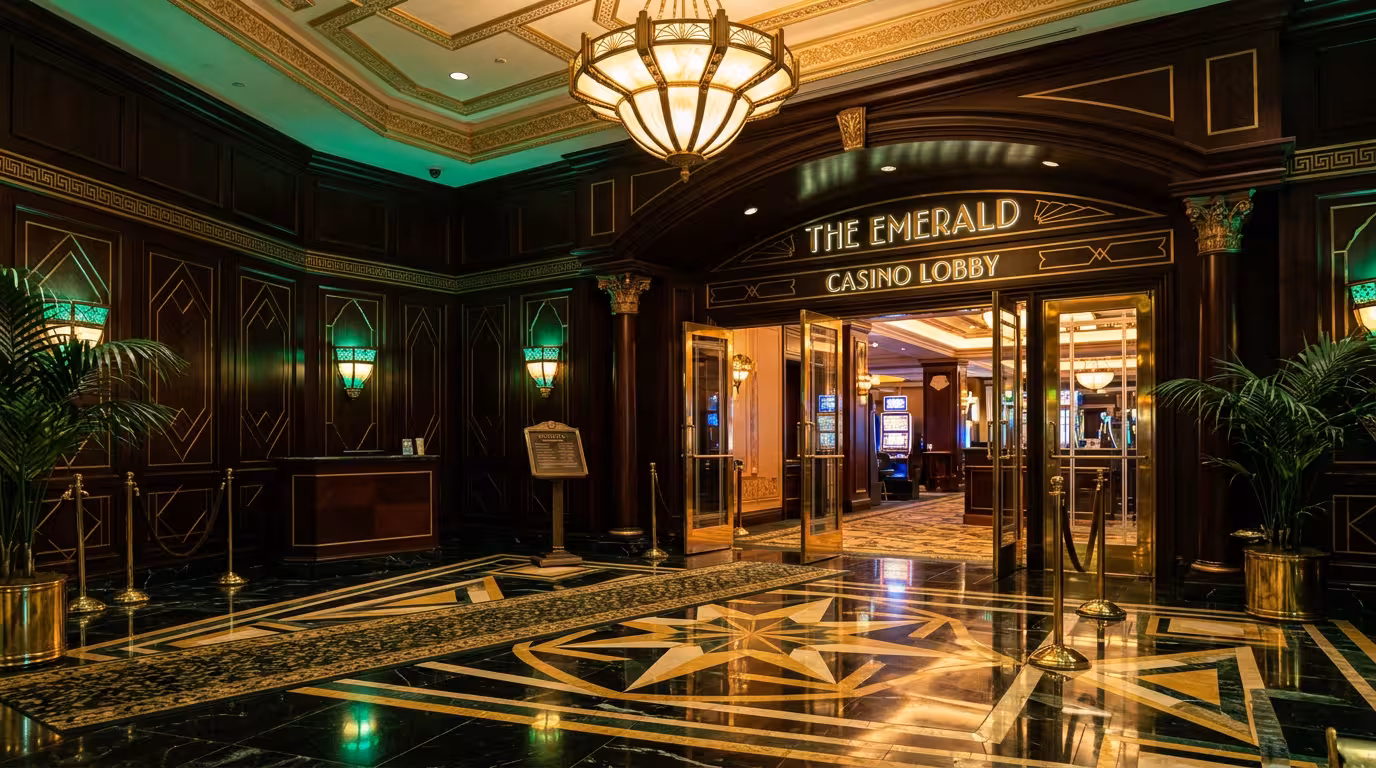 Entrée du Seven Casino Amnéville avec ambiance luxueuse et art-déco