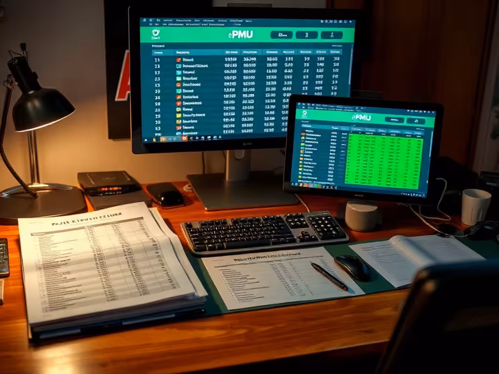 Sources officielles de statistiques PMU affichées sur écrans et documents professionnels