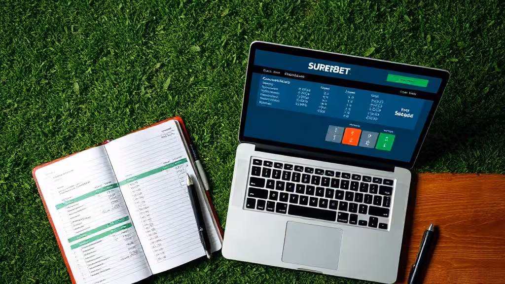 Interface d'un surebet calculator avec cotes et formules de répartition des mises