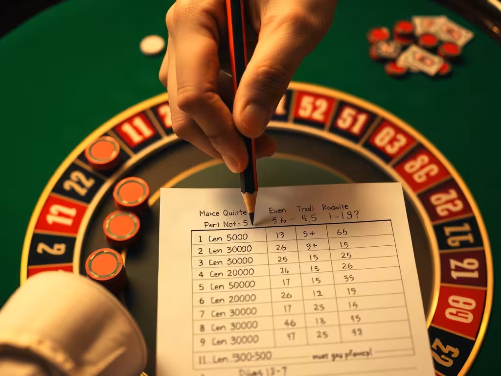 Techniques de mise à la roulette : jetons répartis pour comparer martingale, paroli et D'Alembert.