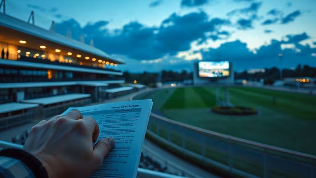Illustration turf simple avec programme de courses et ambiance d’hippodrome en France